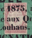 TIMBRE DE DIMENSION. AFFICHES 5c. SUR VENTE IMMEUBLES. 1875. A DEVROUZE SAONE ET LOIRE. NOTAIRE A LOUHANS - Lettres & Documents