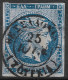 GREECE 1872-76  Large Hermes Meshed Paper Issue 20 L Deep Blue Vl. 55 / H 41 B Position 110 - Oblitérés