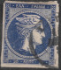 GREECE 1875-80 Large Hermes Head On Cream Paper 20 L Deep Blue Vl. 65 Ba / H 51 B - Gebruikt
