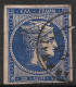GREECE 1875-80 Large Hermes Head On Cream Paper 20 L Deep Blue Vl. 65 Ba / H 51 B - Gebraucht