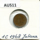 1 CENT 1968 NIEDERLANDE NETHERLANDS Münze #AU511.D.A - 1948-1980: Juliana