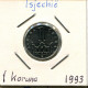 1 KORUNA 1993 REPÚBLICA CHECA CZECH REPUBLIC Moneda #AP737.2.E.A - Repubblica Ceca