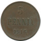 5 PENNIA 1916 FINLANDIA FINLAND Moneda RUSIA RUSSIA EMPIRE #AB192.5.E.A - Finland