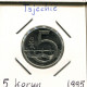 5 KORUN 1995 REPÚBLICA CHECA CZECH REPUBLIC Moneda #AP767.2.E.A - Tchéquie