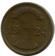 2 RENTENPFENNIG 1924 J ALLEMAGNE Pièce GERMANY #AX562.F.A - 2 Renten- & 2 Reichspfennig