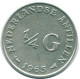 1/4 GULDEN 1965 ANTILLAS NEERLANDESAS PLATA Colonial Moneda #NL11286.4.E.A - Antilles Néerlandaises