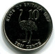 10 CENTS 1997 ERITREA UNC Bird Ostrich Münze #W11234.D.A - Eritrea