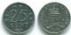25 CENTS 1975 NIEDERLÄNDISCHE ANTILLEN Nickel Koloniale Münze #S11627.D.A - Antilles Néerlandaises