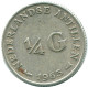 1/4 GULDEN 1965 NETHERLANDS ANTILLES SILVER Colonial Coin #NL11325.4.U.A - Antilles Néerlandaises