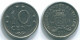 10 CENTS 1971 NETHERLANDS ANTILLES Nickel Colonial Coin #S13448.U.A - Niederländische Antillen