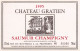 Etiquette CHÂTEAU GRATIEN . SAUMUR CHAMPIGNY 1995 . Gratien Meyer Seydoux - Other & Unclassified