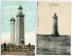 LOT 2 CPA * Les PHARES De La LOIRE Le Pilier (couleur Animée) & Phare Le Grand Charpentier Voyagé 1924 - Lighthouses