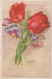 FLOWERS Vintage Postcard CPA #PKE590.GB - Flores