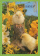 PASQUA POLLO UOVO Vintage Cartolina CPSM #PBO645.IT - Pascua