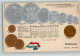 13121107 - Muenzen Auf AK Postkarte  Mit Nationalflagge - Monedas (representaciones)