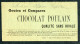 Ticket Tramway Alger Vers 1900 "Chemin De Fer Sur Route D'Algerie" Billet Chemin De Fer - Pub Chocolat Poulain - World