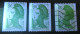 Lot De 3 Liberté De Delacroix N°2426 Roulette 1,90 F Vert Bande De Phospho à Gauche Neuf ** Neuf ** N° Rouge Et Oblitéré - Coil Stamps