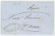 Marseille 1850 Pour Odessa Rocca Desinfectée Desinfected Mail - 1849-1850 Cérès