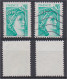 Lot De 2 Sabine N° 1967 0,20c émeraude Phospho à Droite Et à Gauche Oblitéré - 1977-1981 Sabine (Gandon)