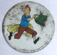 Plaque D'un COUVERCLE De BOITE TONIMALT - Tintin Années 60 - Héros Journal Tintin - Objets Publicitaires