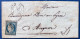 Lettre Ceres 5 AOUT 1852 N°4 (touché) 25c Bleu Oblitéré PC 2322 + Dateur T15 De " OLLIOULES" Pour AVIGNON - 1849-1850 Cérès