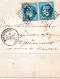 Bande Aff No 29 Paire Sur Avis Et Chargé En Rouge-Montdidier T 16 --Au Dos Type 24 De Pierrepont-sur-avre Du 7 MAI 70 - 1849-1876: Classic Period