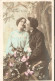 "Couples, With Flosers" Lot Of Four (4) Old Vintage French Photo Postcards - Couples