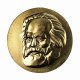 Karl Marx Medal East Germany DDR Plaque Table 60mm Bronze 02123 - Autres & Non Classés