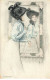 N°23856 - Fantaisie - Crayon - Jeune Femme Ajustant Son Chapeau Devant Un Miroir - Women