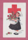 Croce Rossa, Red Cross- Young Nurse With Red Roses ; Small Size, Back Divided. Franchigia Militare, Feldpost, - Croce Rossa