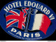 Bh129 Etichetta Da Bagaglio  Hotel Edouard VI Paris - Sonstige & Ohne Zuordnung