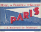 Bh128 Etichetta Da Bagaglio Hotel De France Et D'algerie Paris - Other & Unclassified