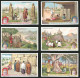 6 Sammelbilder Liebig, Serie Nr.: 1161, Sancutaires Populaires, Juden An Der Klagemauer, Buddhisten In Siam, China  - Liebig