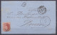 LSC (sans Contenu) Affr. N°16 P150 Càd RUYSSBROECK /5 NOV. 1860 Pour ROUEN - [PD] - Càd "BELG. A QUIEVRAIN" (au Dos: Càd - 1863-1864 Medallions (13/16)