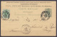 EP CP 5c Vert (type N°45) Repiqué "Quicaillerie, Parfumerie, … Pierard" + N°45 Càd BRUXELLES-EST /10 MARS 1891 Pour LA B - Postcards 1871-1909