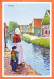 05929 / Photochromie Serie 291 N° 4475-E VOLENDAM Noord-Holland Moeder En Kind Aan Het Kanaal 1910s - Volendam