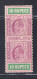 1903-04 Ceylon, S.G. Telegrafici N. 162 - 10r. Reddish Purple And Green, MH* - Other & Unclassified