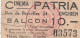 ENGHIEN CINEMA PATRIA TICKET D,ENTREE - Eintrittskarten