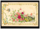 Prägekarte Vase Blumenstrauß Ornamente Jugendstil, Zuid-Scharwoude 16.8.1901 - Autres & Non Classés