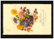 AK Blumen Korb Sommerblumen Gelb Lila Glückwunsch Namenstag, Simbach 23.11.1938 - Autres & Non Classés