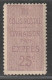 ALGERIE - COLIS POSTAUX - N°4 * (1899) 25c Lilas - Parcel Post