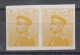 Serbia Kingdom King Petar I 3 Din In Pair Imperforated Mark Of Jovan Velickovic 1914 No Gum - Serbie