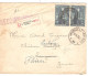 TP 303 (2) Roi Albert S/L. Recommandée Obl. Bruxelles Agence * 38 * 15/10/30 > France Redirigé Langoiran > Floirac - Postmarks With Stars