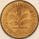 Germany Federal Republic - 5 Pfennig 1980 J, KM# 107 (#4594) - 5 Pfennig