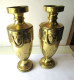 LADE 4000 - Koppel Art Nouveau Vazen Messing - Paire De Vases Art Nouveau En Laiton - 17 CM - 159 + 126 GRAM - Jugendstil / Art Déco