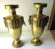 LADE 4000 - Koppel Art Nouveau Vazen Messing - Paire De Vases Art Nouveau En Laiton - 17 CM - 159 + 126 GRAM - Art Nouveau / Art Deco