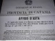 1874 MANIFESTO CATANIA AVVISO D'ASTA - Documents Historiques