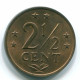 2 1/2 CENT 1970 ANTILLES NÉERLANDAISES CENTS Bronze Colonial Pièce #S10469.F.A - Antilles Néerlandaises