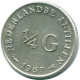 1/4 GULDEN 1967 NETHERLANDS ANTILLES SILVER Colonial Coin #NL11487.4.U.A - Antilles Néerlandaises
