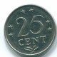 25 CENTS 1971 ANTILLAS NEERLANDESAS Nickel Colonial Moneda #S11514.E.A - Antilles Néerlandaises
